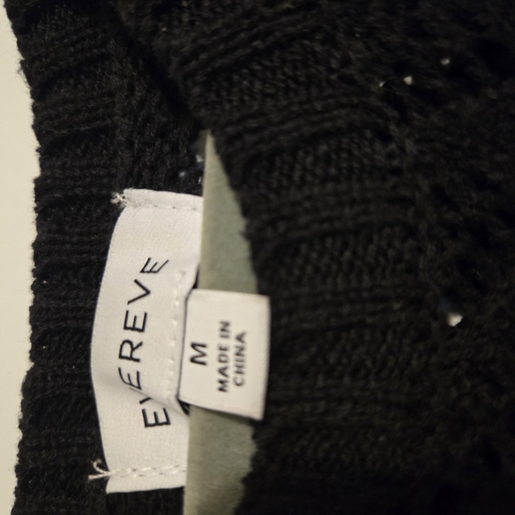 Evereve Black Cropped Ribbed Tank Top - Picture 3 of 3